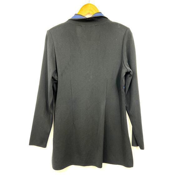 Exclusively Misook Black‎ Blue Knit Long Sleeve Blazer Jacket Size XS - Picture 5 of 7